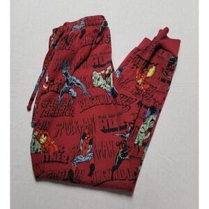 Marvel Officially Licensed Red All-Over Print Men's Pajama Pants Avengers Size S